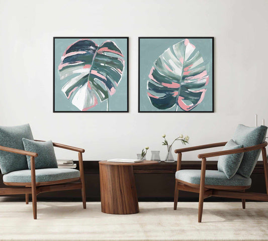 Monstera II SQ Framed Canvas-CANVAS-You can shop wall art online with CANVAS Art Print Co for everything from abstract art to fun kids wall art. Our beautiful modern art prints and canvas art are available from large canvas prints to wall art paintings and our proudly Australian artwork collection offers only the highest quality framed large wall art and canvas art Australia - You can buy fashion photography prints or Hampton print posters and paintings on canvas from CANVAS Art Print Co and have them del