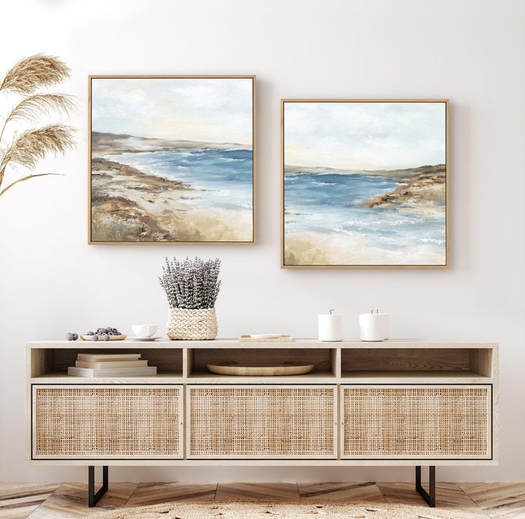 Seaside I SQ Framed Canvas-CANVAS-You can shop wall art online with CANVAS Art Print Co for everything from abstract art to fun kids wall art. Our beautiful modern art prints and canvas art are available from large canvas prints to wall art paintings and our proudly Australian artwork collection offers only the highest quality framed large wall art and canvas art Australia - You can buy fashion photography prints or Hampton print posters and paintings on canvas from CANVAS Art Print Co and have them deliv