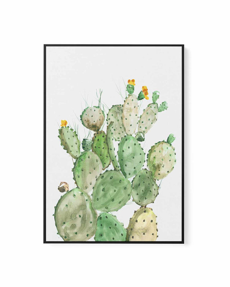 Sunny Cactus | Framed Canvas Art Print