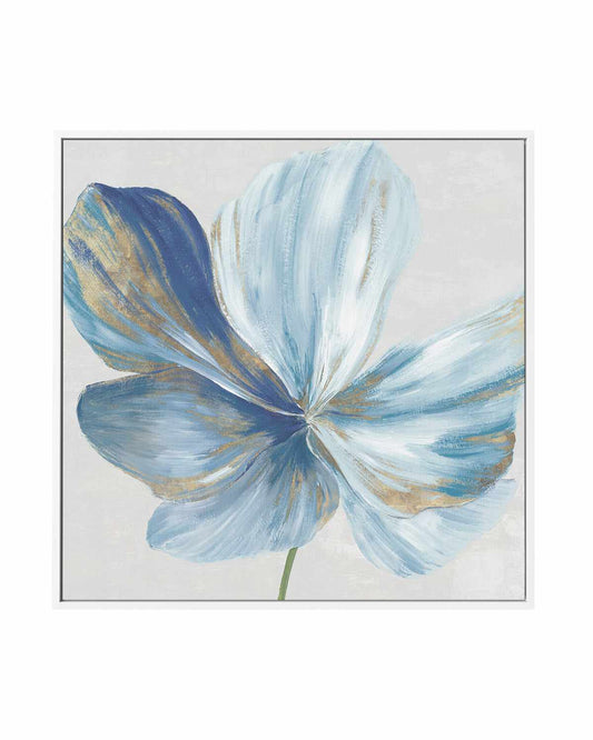 Big Blue Flower II | Framed Canvas Art Print