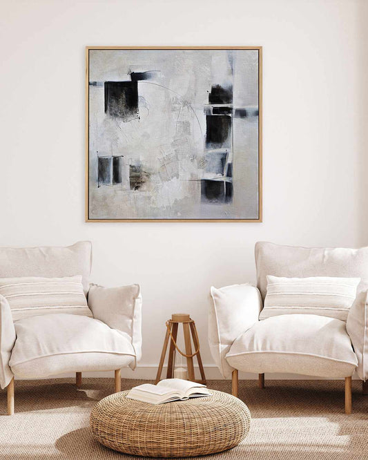 Black and White and In Between by Karen Hale | Framed Canvas Art Print