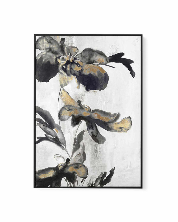 Blue Daphne II Gold | Framed Canvas Art Print