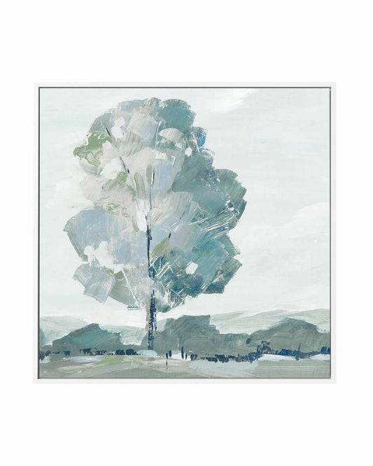 Blue Tree Forest I | Framed Canvas Art Print