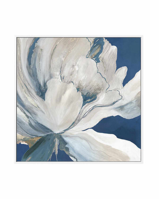 Butterfly Flower I Blue | Framed Canvas Art Print