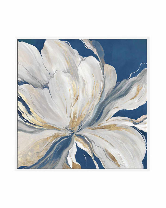 Butterfly Flower II Blue | Framed Canvas Art Print