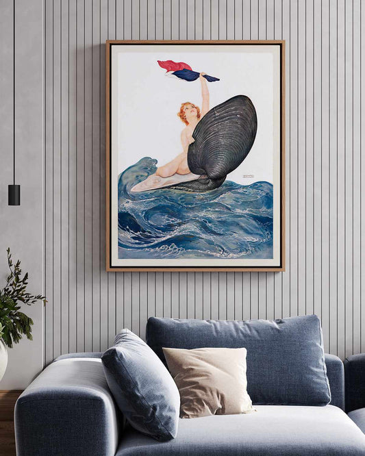 Clam Shell Vintage Poster | Framed Canvas Art Print