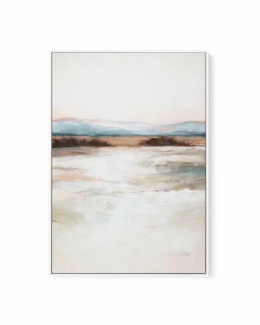 Distant Blues by Rebecca Fox | Framed Canvas Art Print