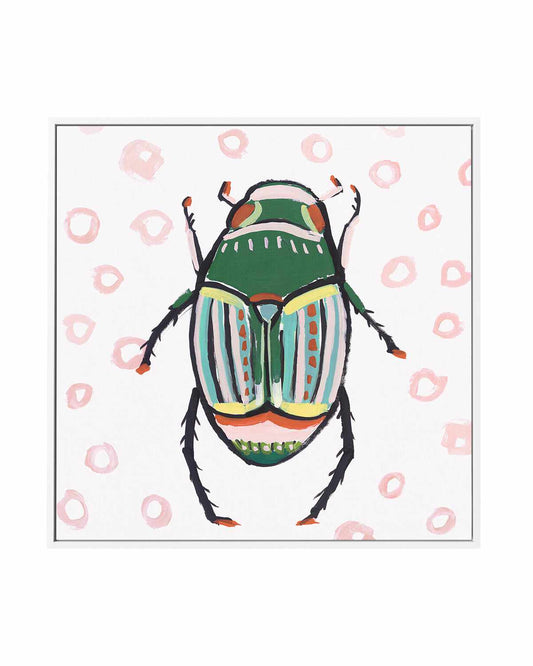 Emerald Beetle | Framed Canvas Art Print