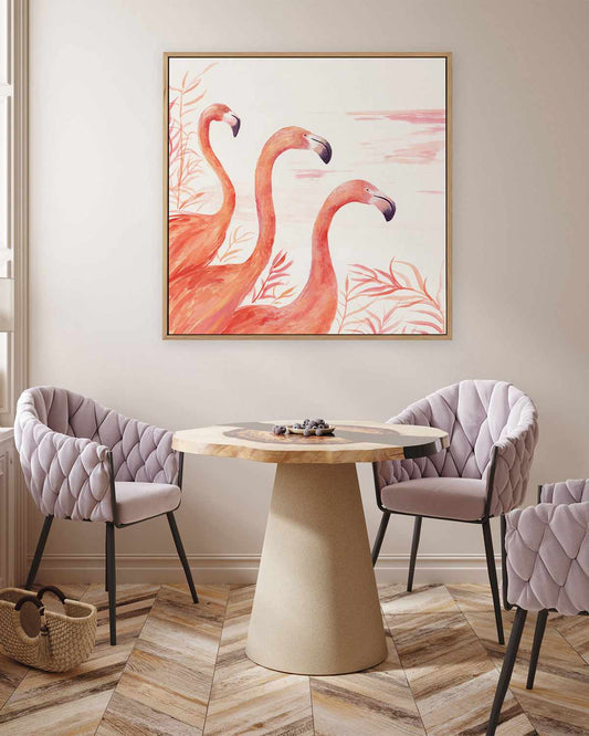 Flamingo Group II | Framed Canvas Art Print