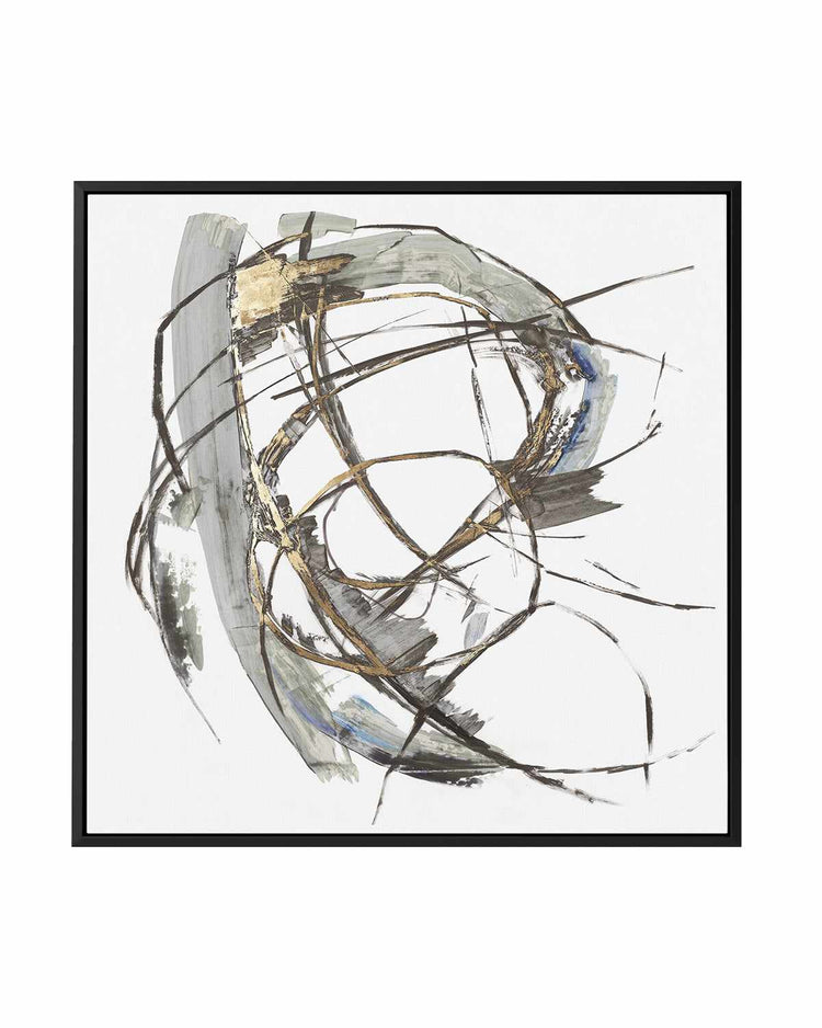 Gestural Gold I | Framed Canvas Art Print