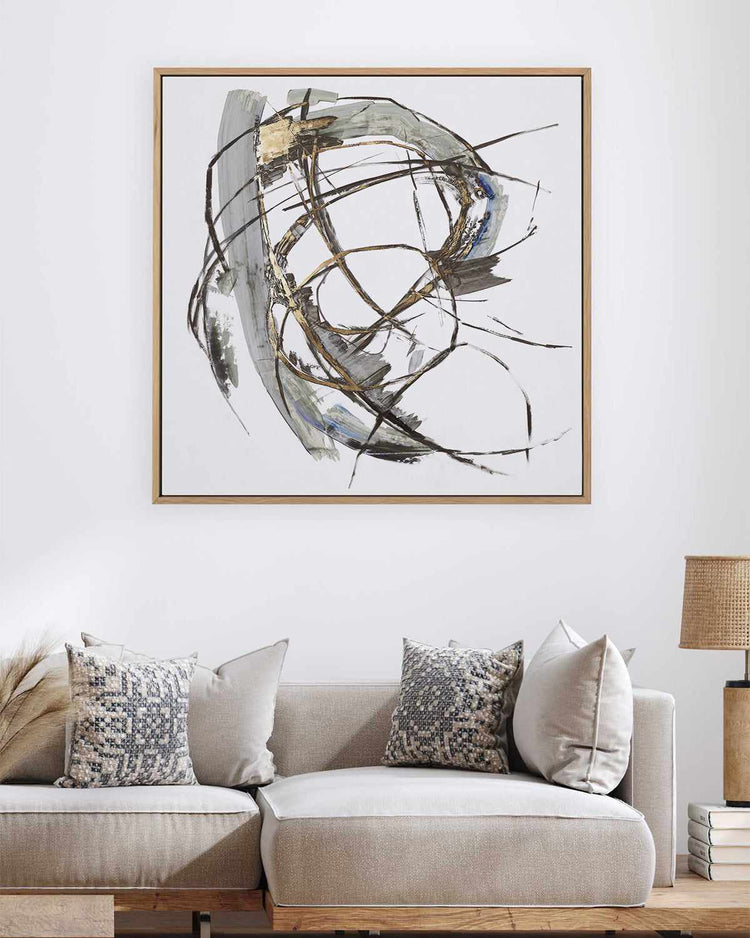 Gestural Gold I | Framed Canvas Art Print