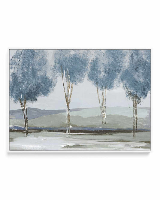 Golden Birch Tree Forest | Framed Canvas Art Print