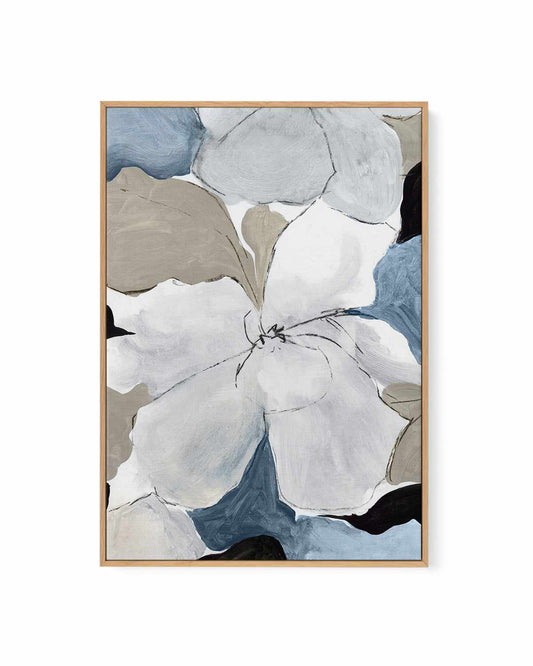 Grey Flowers I | Framed Canvas Art Print