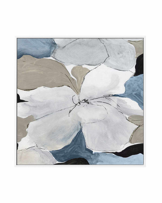 Grey Flowers I SQ | Framed Canvas Art Print