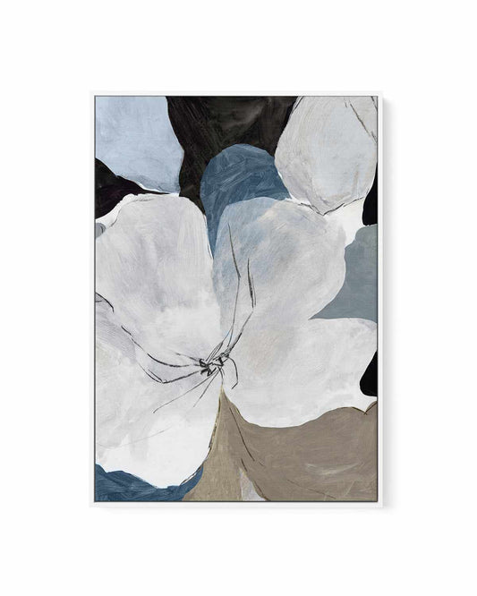 Grey Flowers II | Framed Canvas Art Print