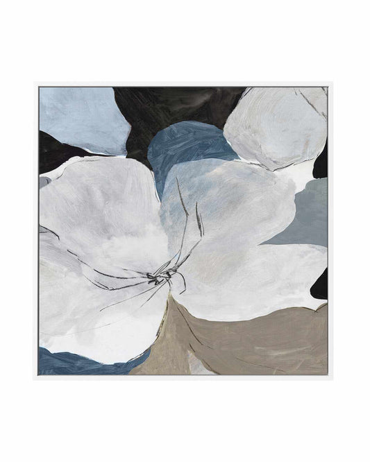 Grey Flowers II SQ | Framed Canvas Art Print
