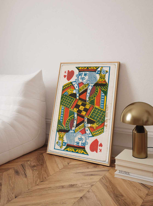 King of Hearts Vintage Poster | Framed Canvas Art Print