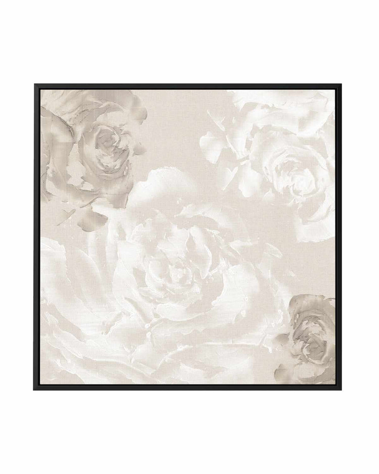 Neutral Florals II | Framed Canvas Art Print