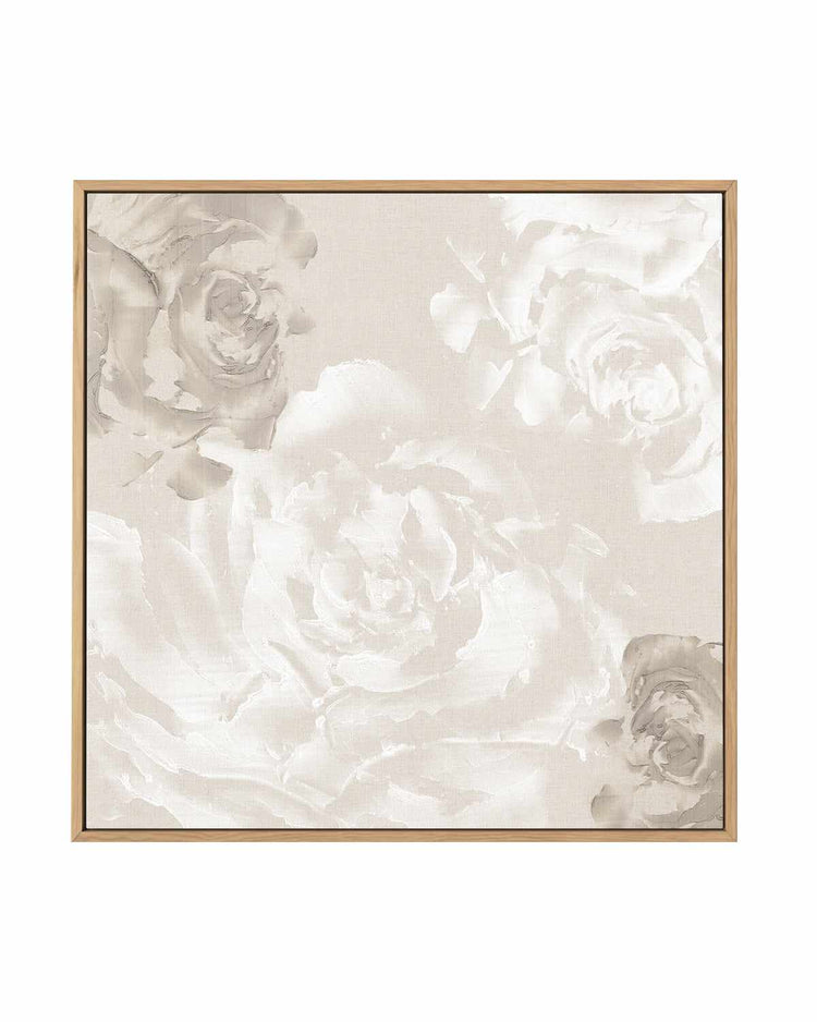 Neutral Florals II | Framed Canvas Art Print