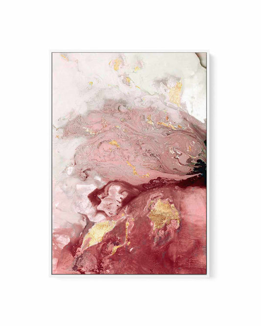 Ocean Splash Crimson I | Framed Canvas Art Print
