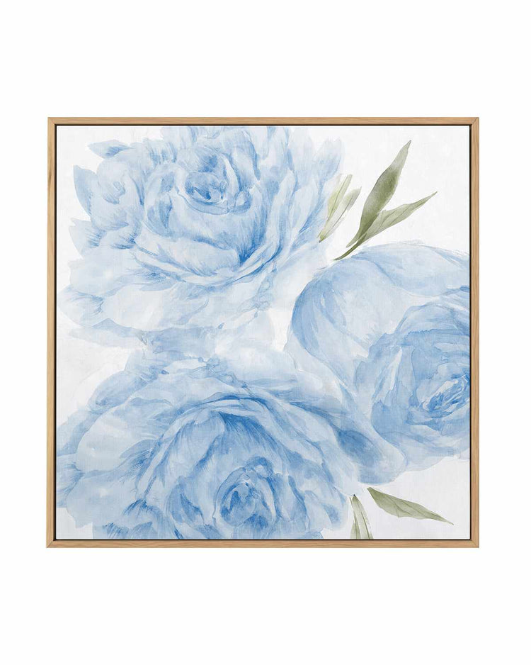 Peony Blue II | Framed Canvas Art Print
