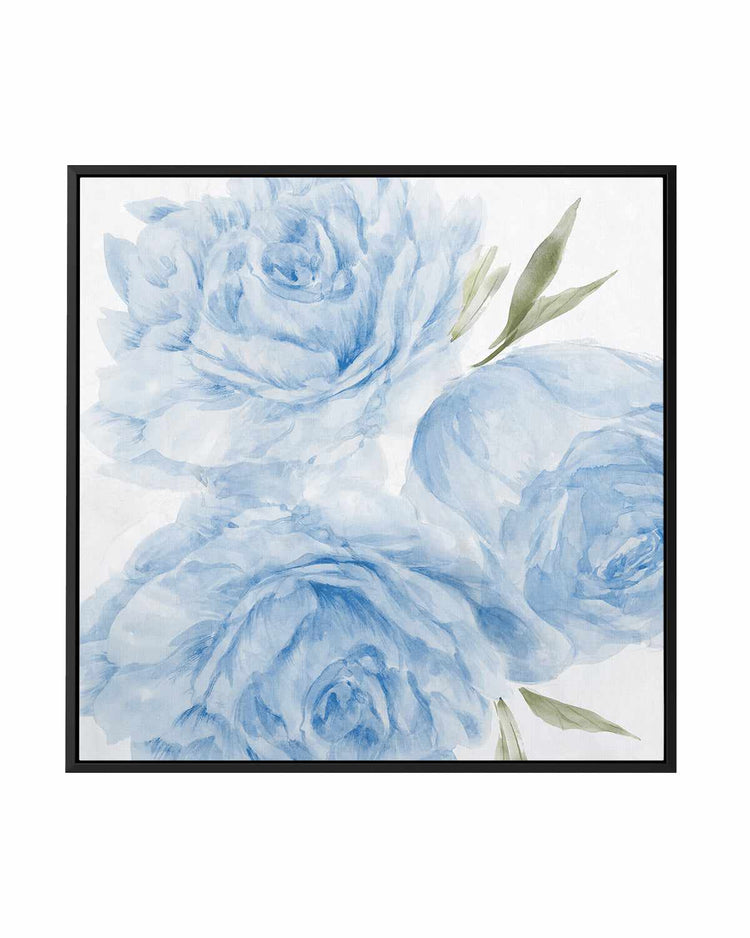 Peony Blue II | Framed Canvas Art Print