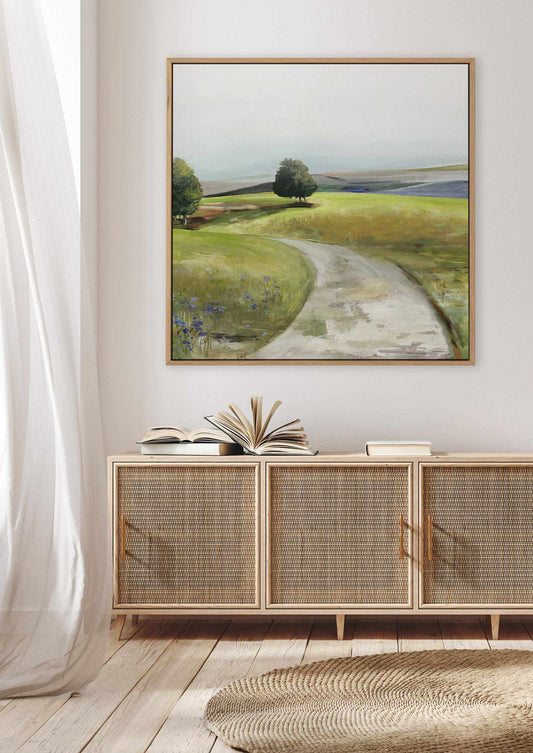 Rolling Green Right SQ | Framed Canvas Art Print
