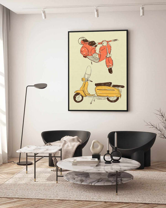 Scooter IV by GraphINC | Framed Canvas Art Print