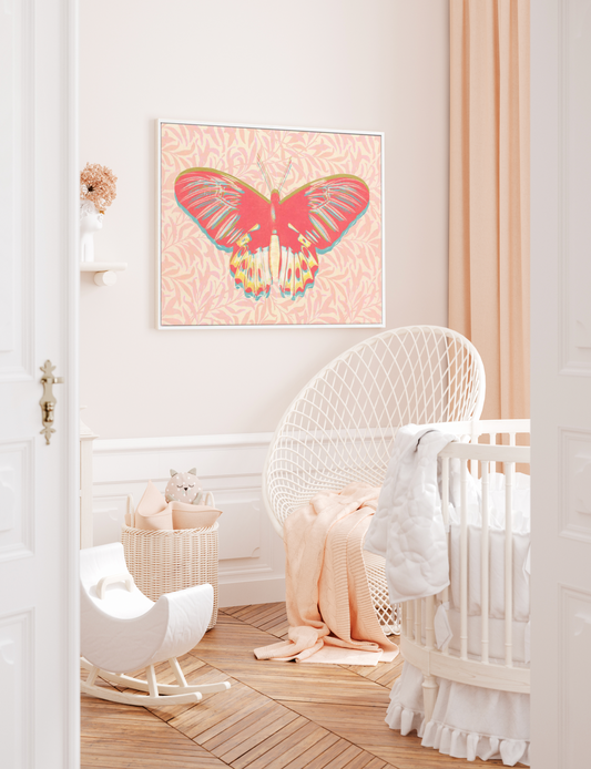 Pink Butterfly | Framed Canvas Art Print