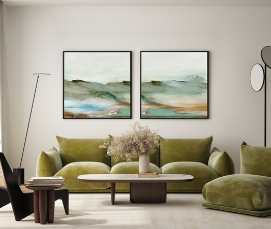 Abstract Landscape Right SQ | Framed Canvas Art Print