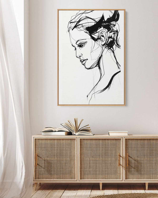 Silhouette II by Design Fabrikken | Framed Canvas Art Print