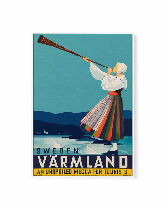Sweden Varmland Vintage Poster | Framed Canvas Art Print
