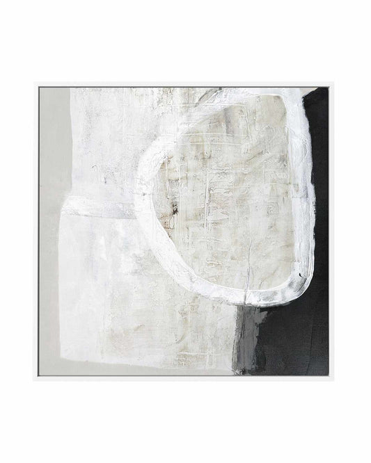 White Stone by Design Fabrikken | Framed Canvas Art Print