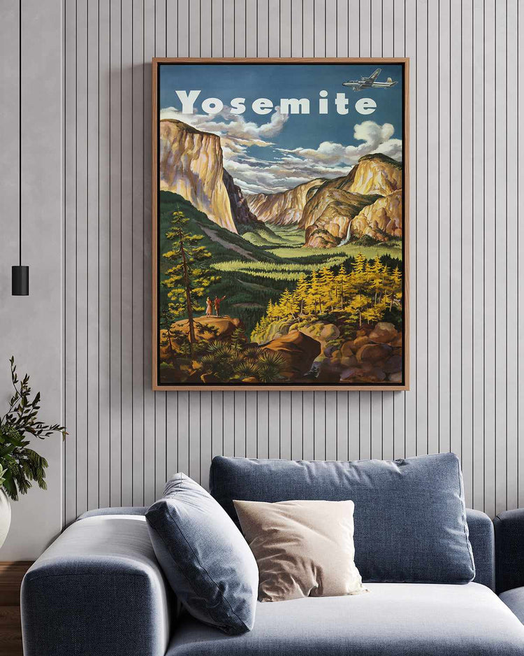 Yosemite Vintage Poster | Framed Canvas Art Print