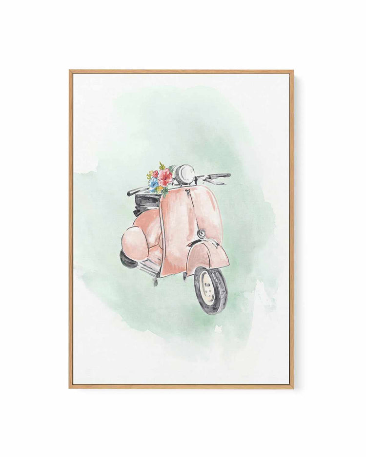 Coral Bike | Framed Canvas Art Print