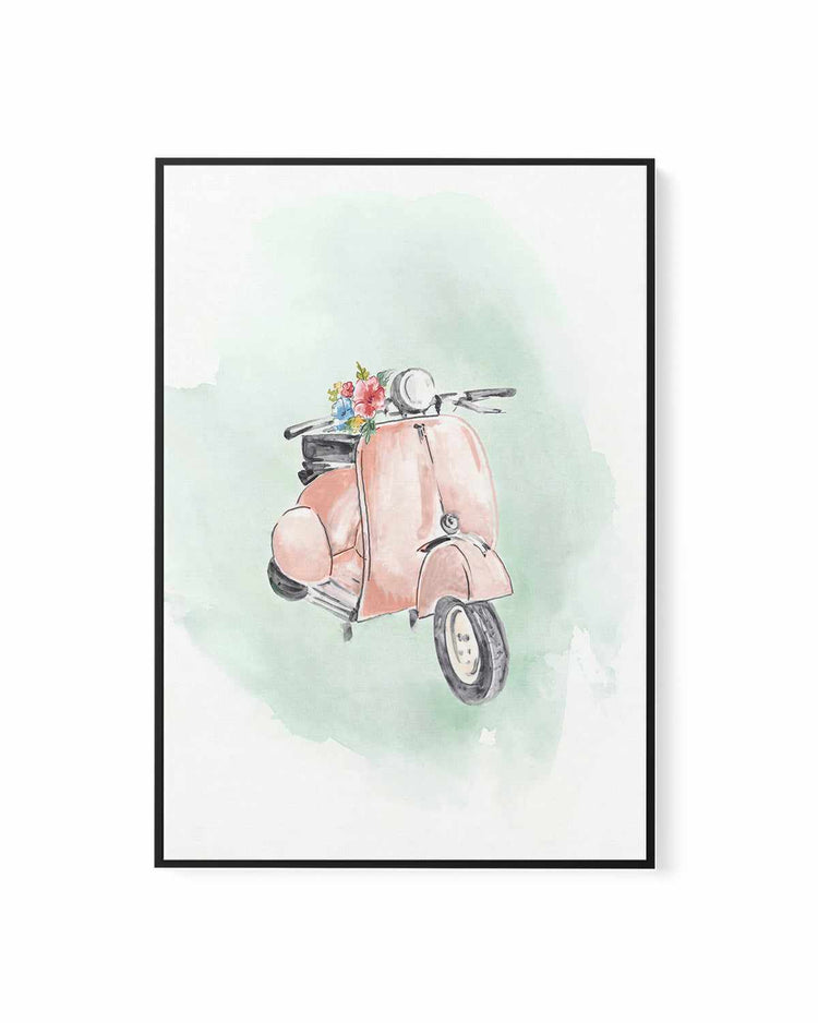Coral Bike | Framed Canvas Art Print