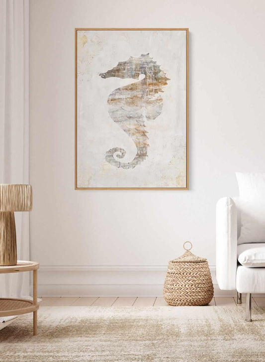 Rustic Seahorse | Framed Canvas Art Print